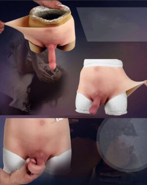 Quần da silicone có dương vật giả dài như con trâu